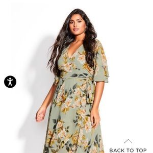 Sage green maxi floral dress